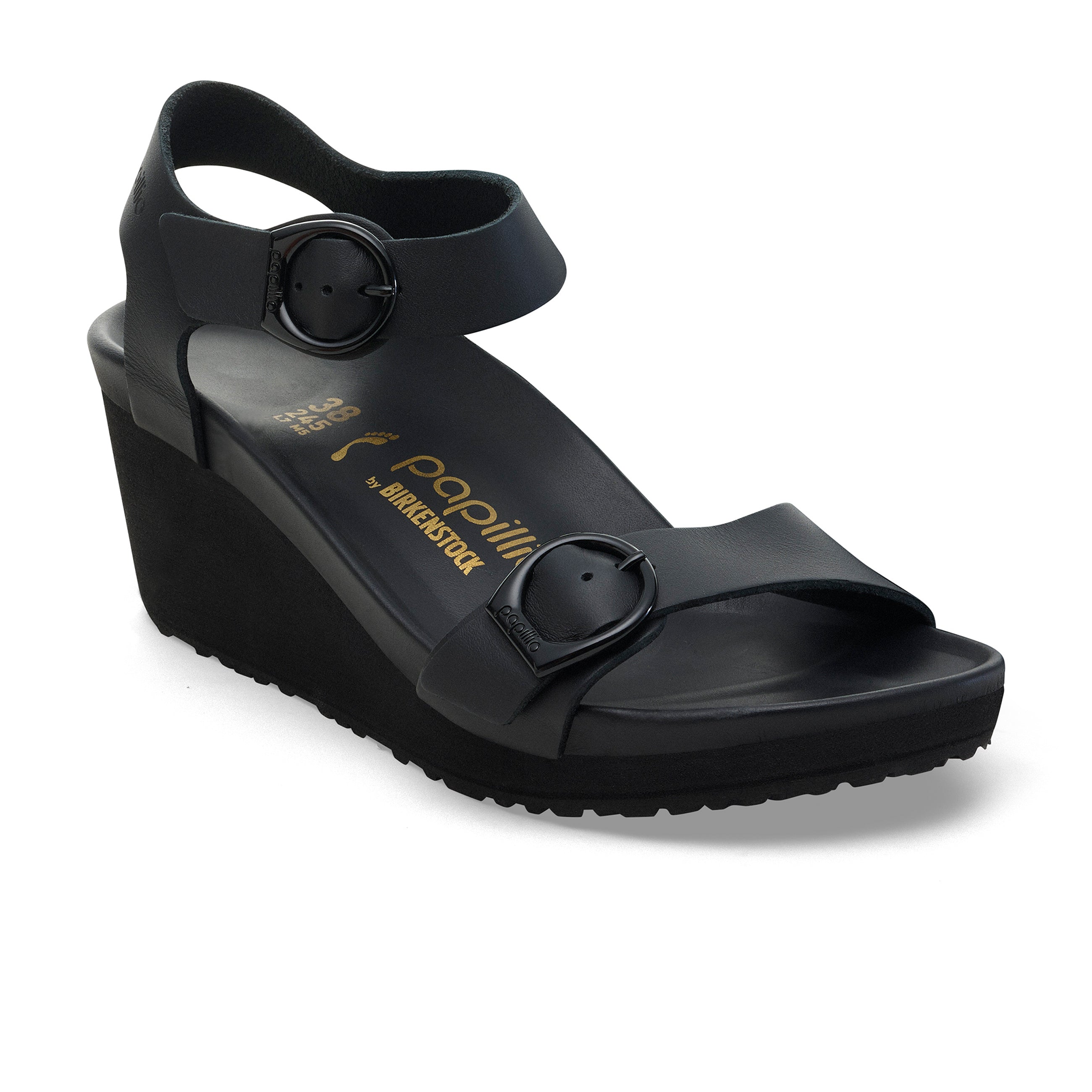 Soley Ring-Buckle Black Smooth Leather